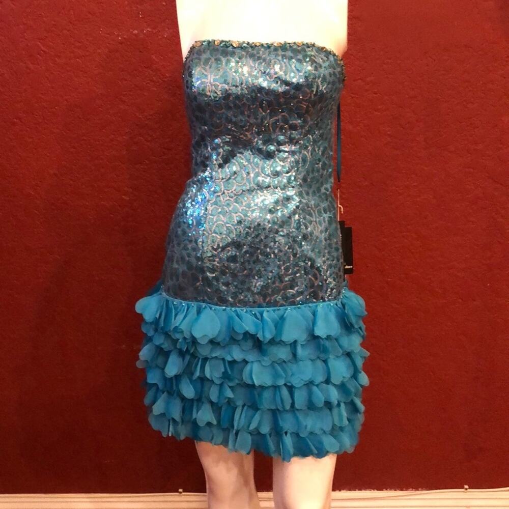 Amelia Couture #214 Strapless Sequined Dress 6